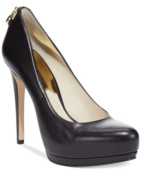 michael kors black high heels|michael kors black platform heels.